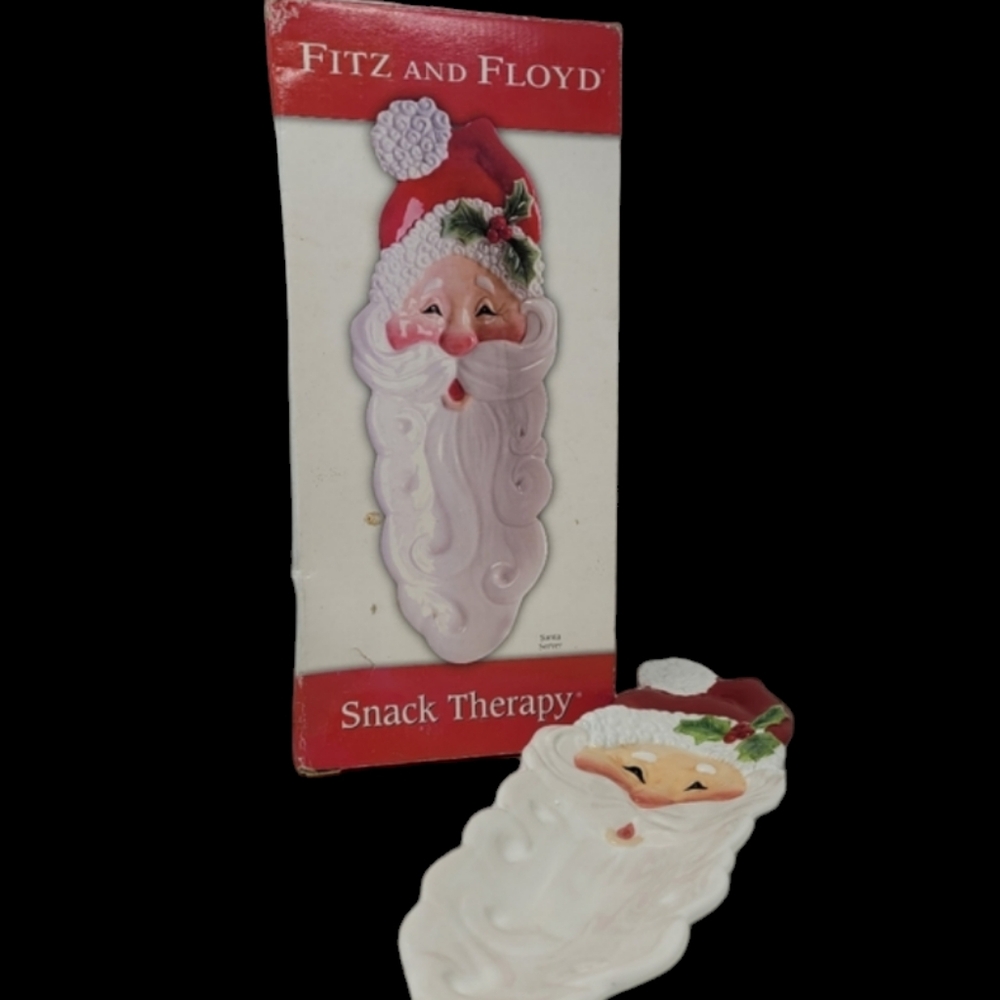NIB FITZ AND FLOYD SNACK THERAPY SANTA SERVER